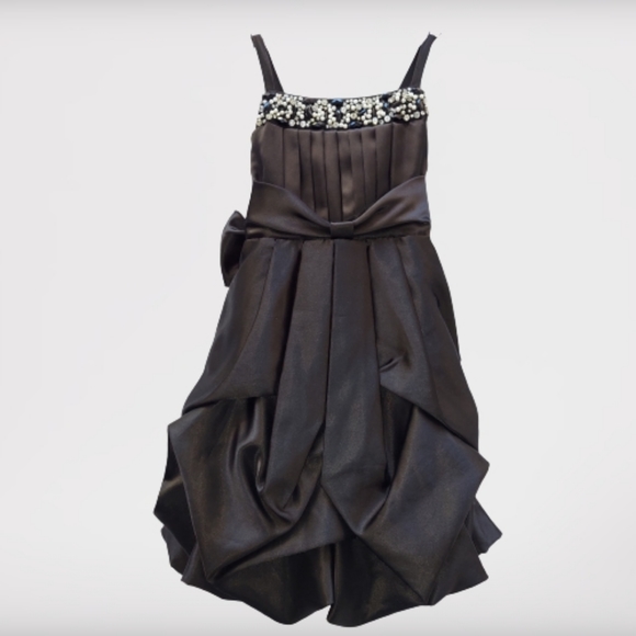 Lily Kids Other - Lily Kids Black Chiffon Rhinstone Girl's Dress